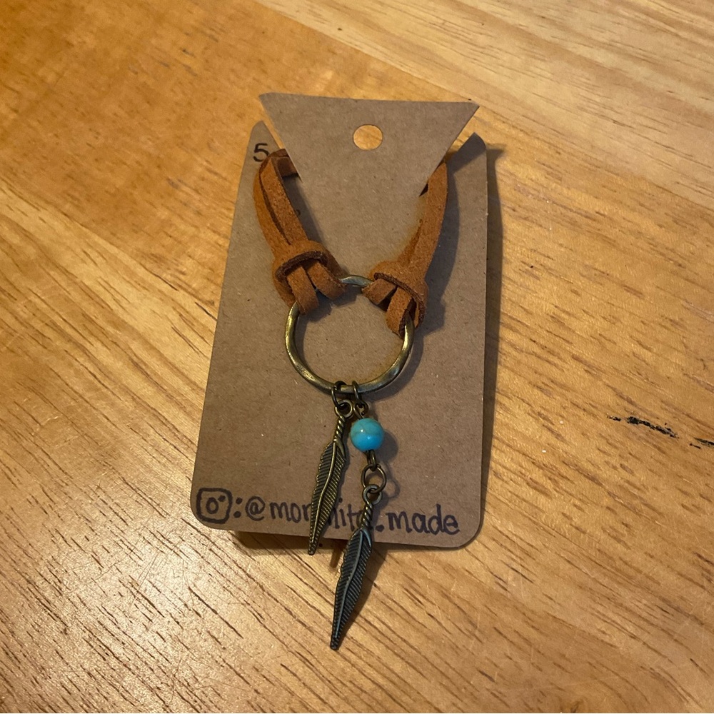 Leather with Turquoise Accent choker necklace